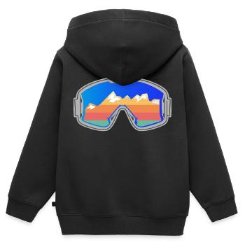 Skibrille Skifahrer Vintage Design hell - Kinder Premium Organic Zip Hoodie - Schwarz - Hinten - AI Model Kid Male (0cm)