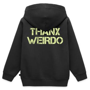 Dankeschön Ironie vintage Text Spruch - Kinder Premium Organic Zip Hoodie - Schwarz - Hinten - AI Model Kid Male (0cm)