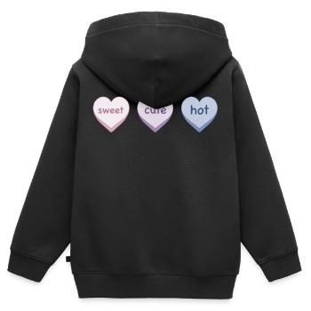 Süß süß heiß - Kinder Premium Organic Zip Hoodie - Schwarz - Hinten - AI Model Kid Male (0cm)