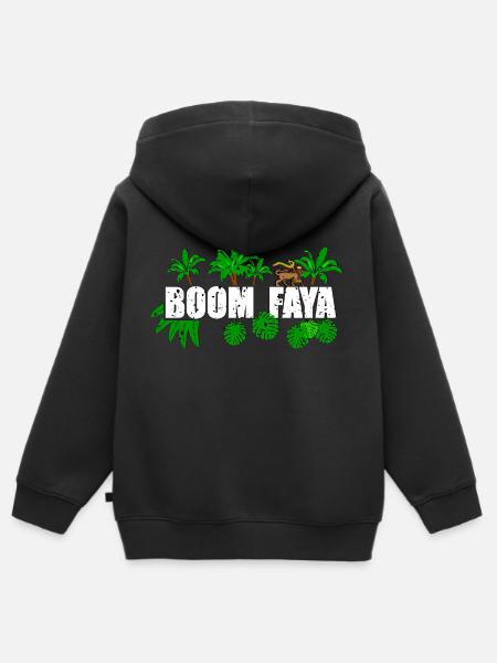 Boom Faya - Kinder Premium Organic Zip Hoodie - Schwarz