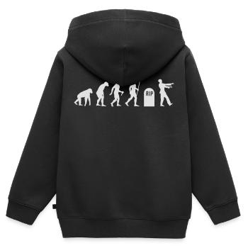 Zombie Evolution Zombi - Kinder Premium Organic Zip Hoodie - Schwarz - Hinten - AI Model Kid Male (0cm)