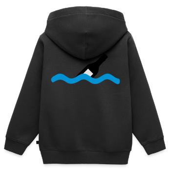message dans une bouteille - Sweat Premium à capuche zippé enfant bio - noir - Dos - AI Model Kid Male (0cm)