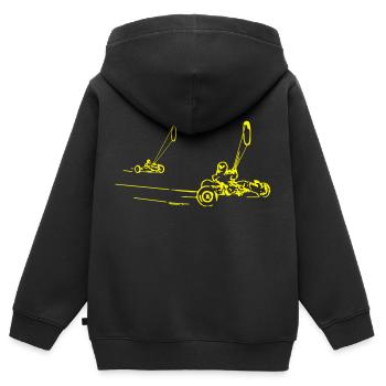 powerkite no text - Sweat Premium à capuche zippé enfant bio - noir - Dos - AI Model Kid Male (0cm)