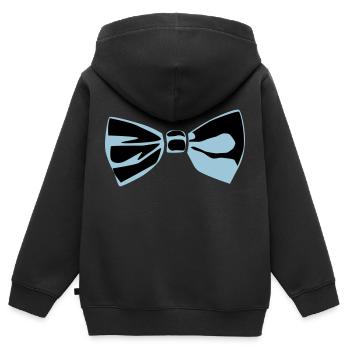 Fliege - Kinder Premium Organic Zip Hoodie - Schwarz - Hinten - AI Model Kid Male (0cm)