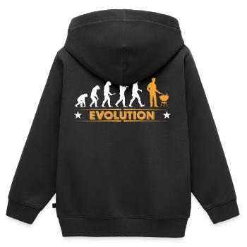 Barbecue - Grillmeister - Evolution - Kinder Premium Organic Zip Hoodie - Schwarz - Hinten - AI Model Kid Male (0cm)
