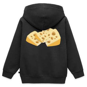 Käse - Kinder Premium Organic Zip Hoodie - Schwarz - Hinten - AI Model Kid Male (0cm)