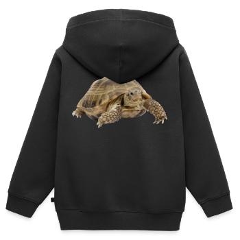 turtle schildkroete tiere animals7 - Kinder Premium Organic Zip Hoodie - Schwarz - Hinten - AI Model Kid Male (0cm)