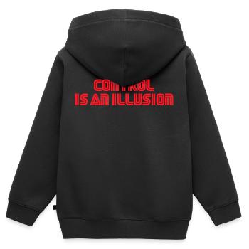 Le contrôle est une illusion - Sweat Premium à capuche zippé enfant bio - noir - Dos - AI Model Kid Male (0cm)