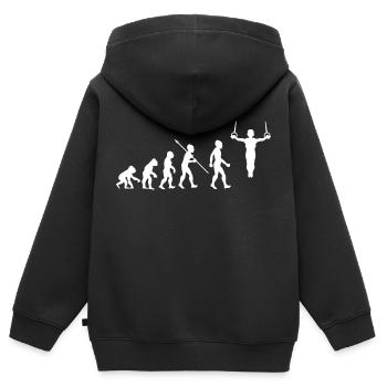 Evolution Gymnastik Turnen Akrobatik Geräteturnen - Kinder Premium Organic Zip Hoodie - Schwarz - Hinten - AI Model Kid Male (0cm)