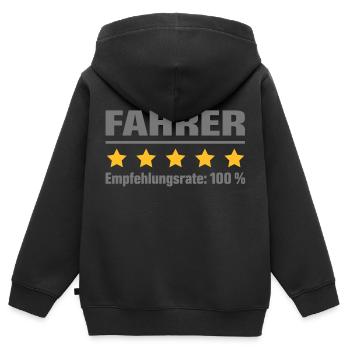 Recommandé à 100 pour cent - conducteur - Sweat Premium à capuche zippé enfant bio - noir - Dos - AI Model Kid Male (0cm)