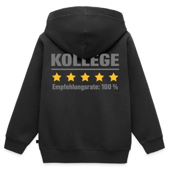 Recommandé à 100 pour cent - collègue - Sweat Premium à capuche zippé enfant bio - noir - Dos - AI Model Kid Male (0cm)