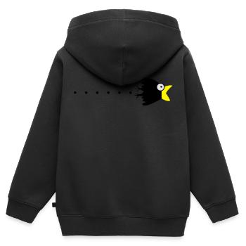 Rabe Überraschung Karikatur - Kinder Premium Organic Zip Hoodie - Schwarz - Hinten - AI Model Kid Male (0cm)
