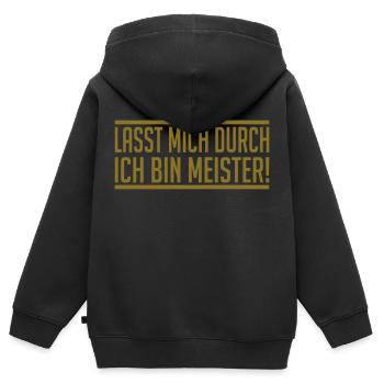 Meister - Kinder Premium Organic Zip Hoodie - Schwarz - Hinten - AI Model Kid Male (0cm)