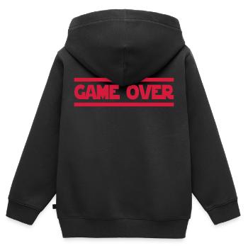 Game Over - Kinder Premium Organic Zip Hoodie - Schwarz - Hinten - AI Model Kid Male (0cm)