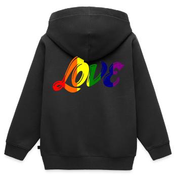 amour de fierté - Sweat Premium à capuche zippé enfant bio - noir - Dos - AI Model Kid Male (0cm)