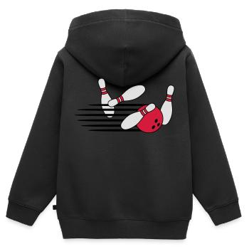 Fast Bowling Throw - Sweat Premium à capuche zippé enfant bio - noir - Dos - AI Model Kid Male (0cm)