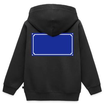 Leere Straßenschild Platte - Kinder Premium Organic Zip Hoodie - Schwarz - Hinten - AI Model Kid Male (0cm)