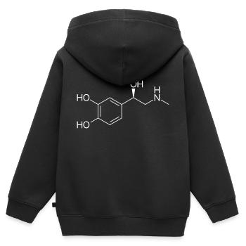 Adrenaline molecule - white - Kids Premium Organic Zip-up Hoodie - black - Back - AI Model Kid Male (0cm)