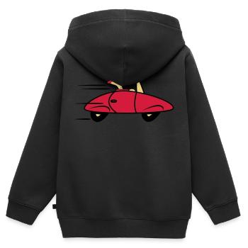 Auto Sportwagen schnell Wagen - Kinder Premium Organic Zip Hoodie - Schwarz - Hinten - AI Model Kid Male (0cm)