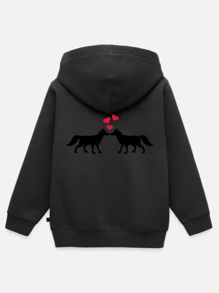 Fuchs - Kinder Premium Organic Zip Hoodie - Schwarz