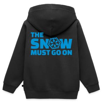 Schnee - Kinder Premium Organic Zip Hoodie - Schwarz - Hinten - AI Model Kid Male (0cm)
