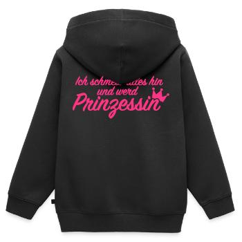 Prinzessin - Kinder Premium Organic Zip Hoodie - Schwarz - Hinten - AI Model Kid Male (0cm)