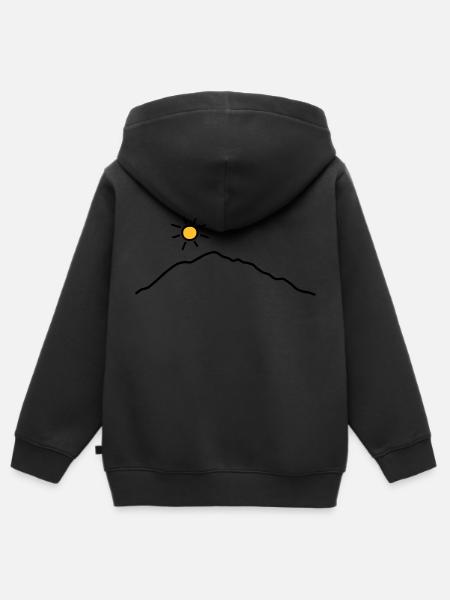 Berge und Sonne - V2 - Kinder Premium Organic Zip Hoodie - Schwarz