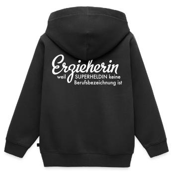 educator - Kids Premium Organic Zip-up Hoodie - black - Back - AI Model Kid Male (0cm)