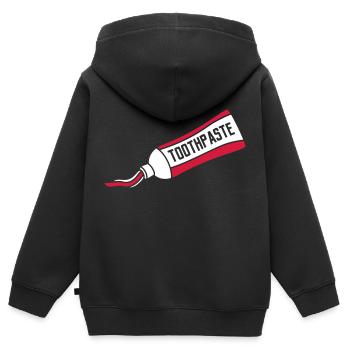 ohne kontur tube zahncreme clipart version kontur - Kinder Premium Organic Zip Hoodie - Schwarz - Hinten - AI Model Kid Male (0cm)