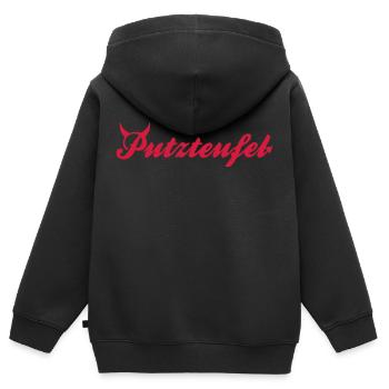Le démon du ménage - Sweat Premium à capuche zippé enfant bio - noir - Dos - AI Model Kid Male (0cm)