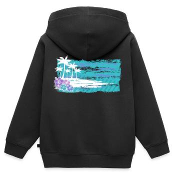 Grunge Paradise 02 - Kinder Premium Organic Zip Hoodie - Schwarz - Hinten - AI Model Kid Male (0cm)