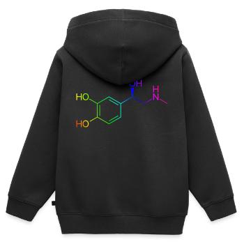 Adrenaline molecule - rainbow colors - Kids Premium Organic Zip-up Hoodie - black - Back - AI Model Kid Male (0cm)