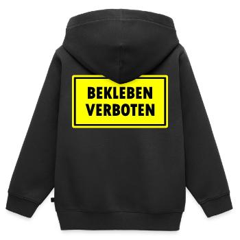 Bekleben Verboten Lustiger und humorvoller Spruch - Kinder Premium Organic Zip Hoodie - Schwarz - Hinten - AI Model Kid Male (0cm)