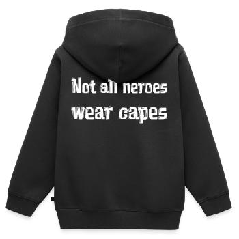 Not all heroes wear capes - Kinder Premium Organic Zip Hoodie - Schwarz - Hinten - AI Model Kid Male (0cm)