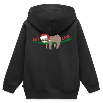 Sloth christmas - Kids Premium Organic Zip-up Hoodie - black - Back - AI Model Kid Male (0cm)