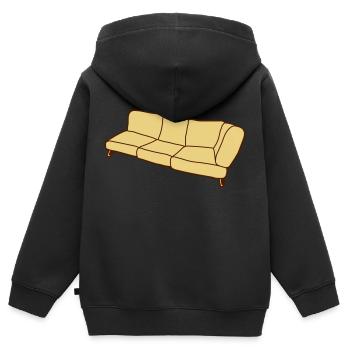 Sofa Clipart Design - Kinder Premium Organic Zip Hoodie - Schwarz - Hinten - AI Model Kid Male (0cm)