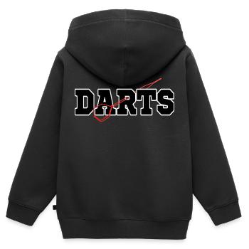 Fléchettes Fléchettes Fléchettes - Sweat Premium à capuche zippé enfant bio - noir - Dos - AI Model Kid Male (0cm)