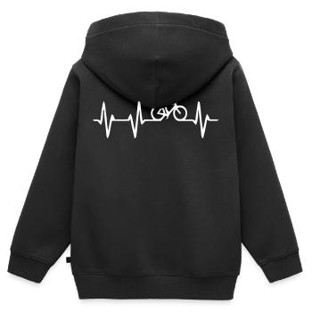 ECG cycling bike passion - Kids Premium Organic Zip-up Hoodie - black - Back - AI Model Kid Male (0cm)
