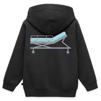 Hôpital Lit - Sweat Premium à capuche zippé enfant bio - noir - Dos - AI Model Kid Male (0cm)