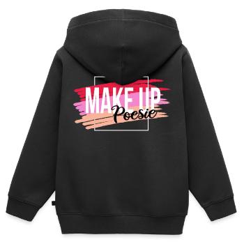 Make Up Poesi - Kinder Premium Organic Zip Hoodie - Schwarz - Hinten - AI Model Kid Male (0cm)