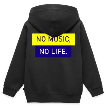 Rock and Roll Rock Musique - Sweat Premium à capuche zippé enfant bio - noir - Dos - AI Model Kid Male (0cm)