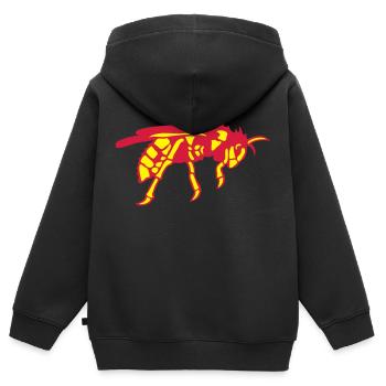 frelon guepe abeille - Sweat Premium à capuche zippé enfant bio - noir - Dos - AI Model Kid Male (0cm)