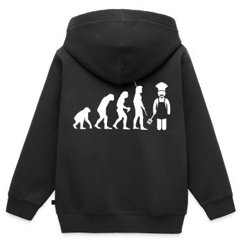 Cuisine cuisine cuisine cuisine Food Kitchen - Sweat Premium à capuche zippé enfant bio - noir - Dos - AI Model Kid Male (0cm)
