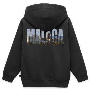 MALAGA - Sweat Premium à capuche zippé enfant bio - noir - Dos - AI Model Kid Male (0cm)
