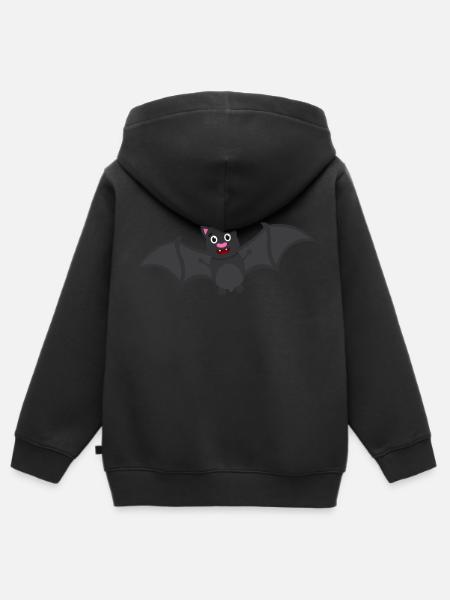 Fledermaus - Kinder Premium Organic Zip Hoodie - Schwarz