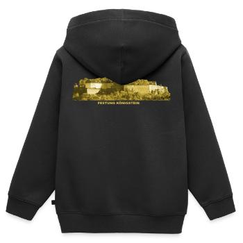 Königstein Festung Elbsandsteingebirge Sachsen - Kinder Premium Organic Zip Hoodie - Schwarz - Hinten - AI Model Kid Male (0cm)