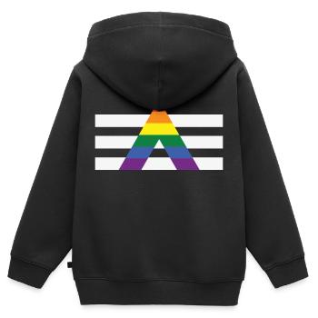 Ally Pride Flag - Kinder Premium Organic Zip Hoodie - Schwarz - Hinten - AI Model Kid Male (0cm)
