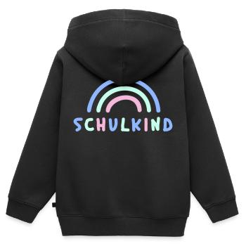 Schulkind - Kinder Premium Organic Zip Hoodie - Schwarz - Hinten - AI Model Kid Male (0cm)
