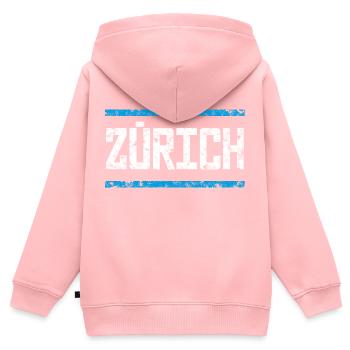 Zurich - Sweat Premium à capuche zippé enfant bio - rose - Dos - AI Model Kid Female (0cm)