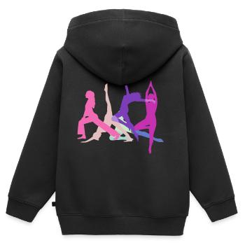tournamentin, yoga, sports, exercises, dance, gymnastics - Kids Premium Organic Zip-up Hoodie - black - Back - AI Model Kid Male (0cm)